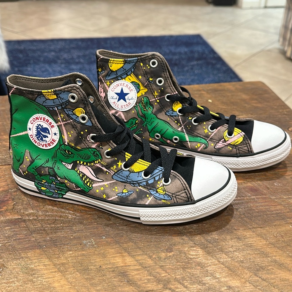 Converse High Tops - “Dinoverse” Edition Size 6 US Junior